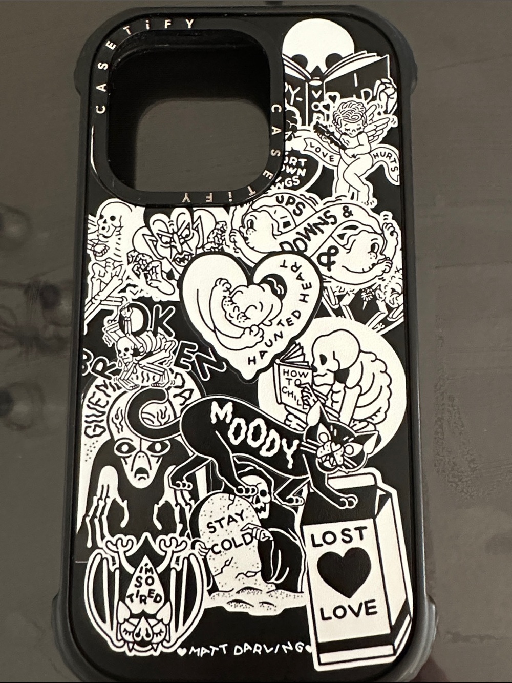 Casetify Black & White Sticker-Collage 'Moody' Phone Case